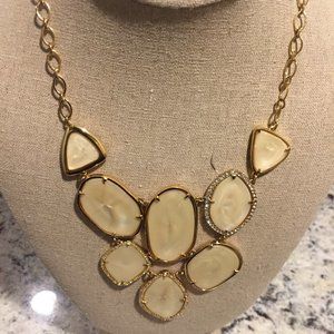 STELLA & DOT GOLD AND WHITE NECKLACE